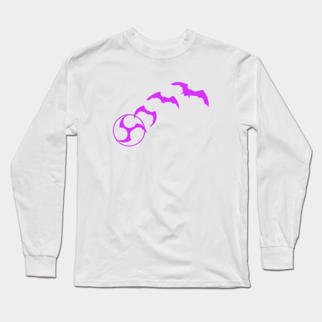 Bat Mitsudomoe violet Long Sleeve T-Shirt by Austin Taiko